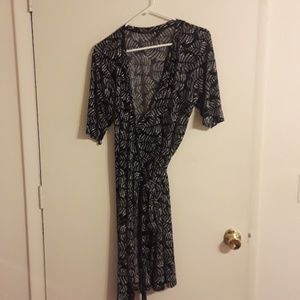 Black and White Wrap Dress PXL